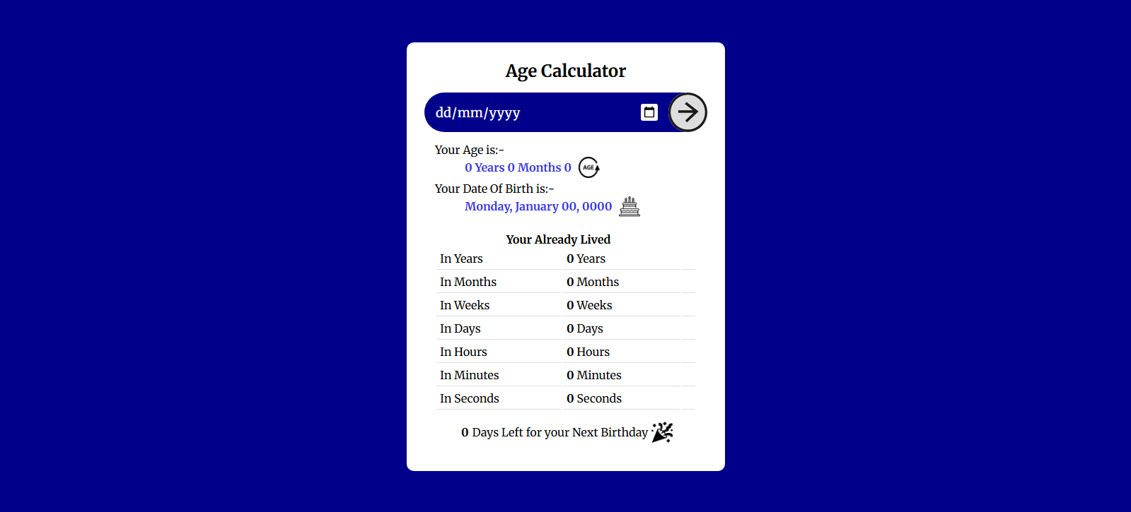 Advance age calculator