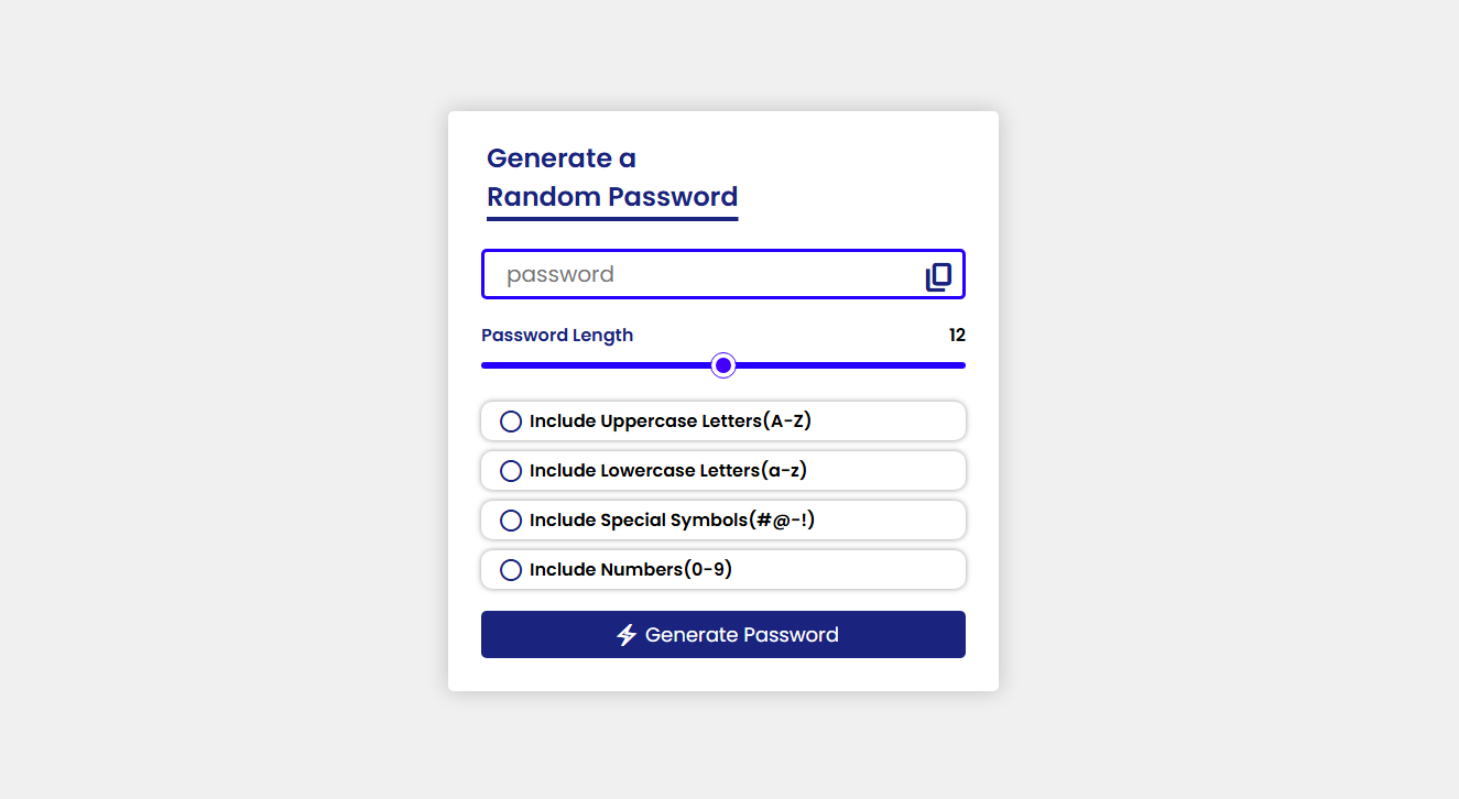 Random Password Generator App